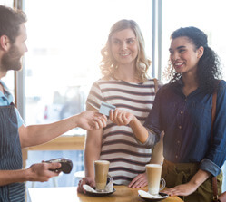 buying coffee with credit card